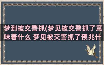 梦到被交警抓(梦见被交警抓了意味着什么 梦见被交警抓了预兆什么)